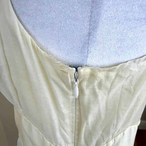 Ann Taylor Dress Light Yellow Embroidered Silk Cotton (8) - Picture 10 of 10